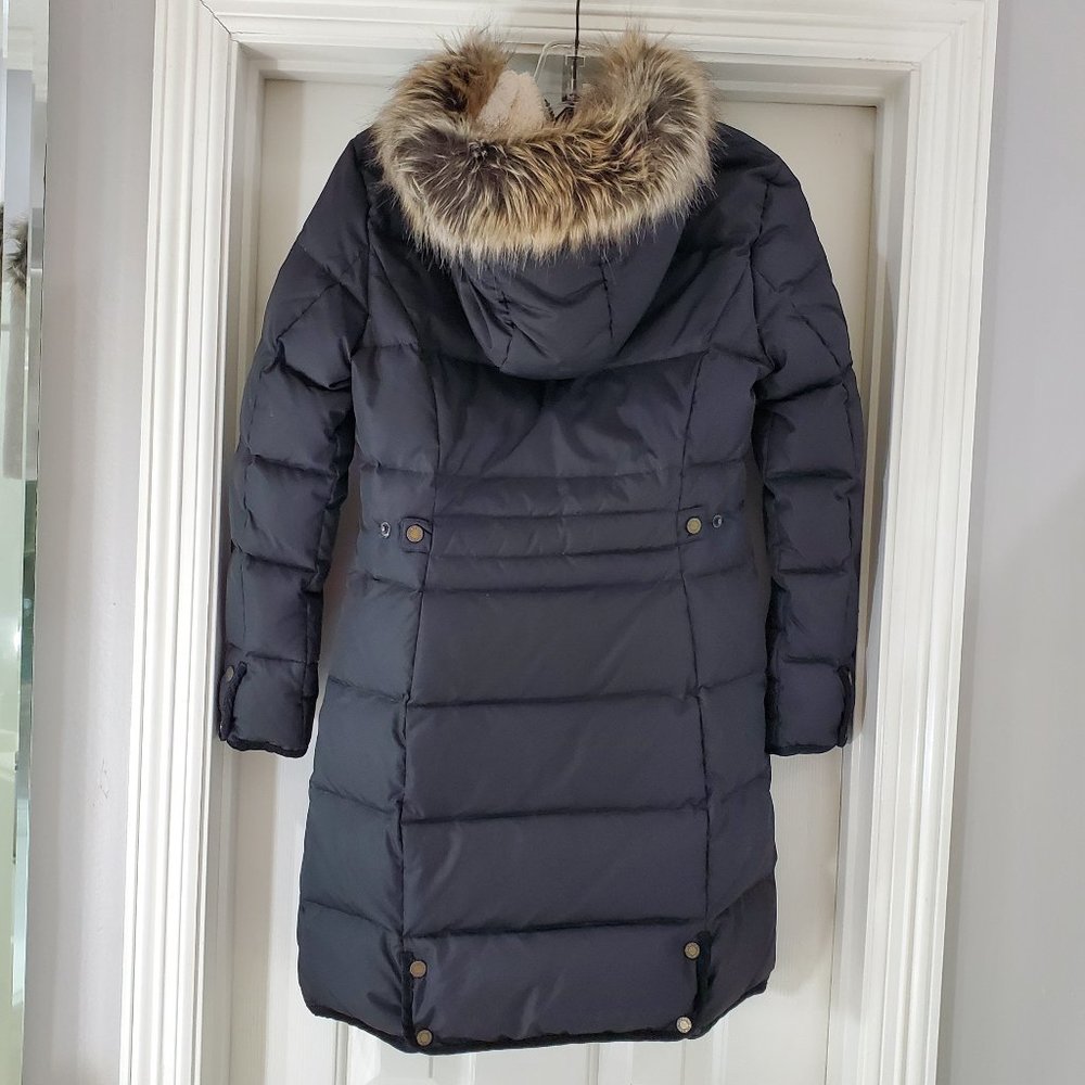 RALPH LAUREN XS BLACK FAUX FUR DOWN PUFFER COAT